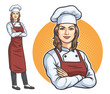 Standing Female Chef