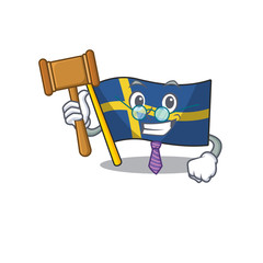 Sticker - Judge swede flags flutter on character pole