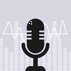 Poster - banner with old microphone device