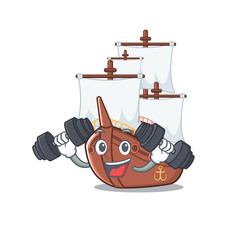 Poster - Fitness pirate ship isolated with the cartoon