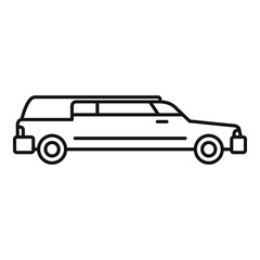 Sticker - Business limousine icon. Outline business limousine vector icon for web design isolated on white background