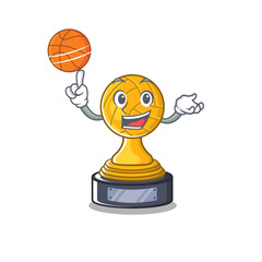 Poster - With basketball volleyball trophy isolated in the character