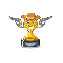 Canvas Print - Cowboy volleyball trophy isolated in the character