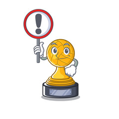 Sticker - With sign volleyball trophy isolated in the character