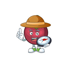 Poster - Explorer mangosteen fruit cartoon character isolated on mascot