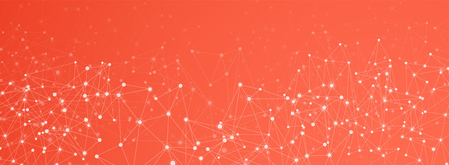 Wall Mural - global social communication horizontal background with colorful network.