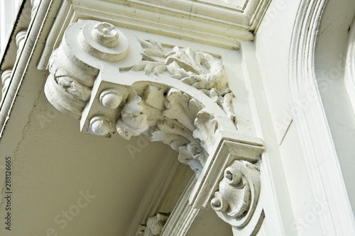 Cornice Under The Balcony Of An Old Building Decorative