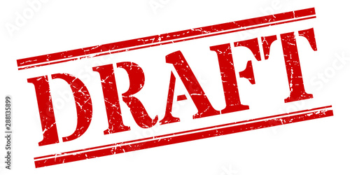 Fotografía draft stamp. draft square grunge sign. draft