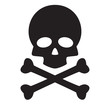 skull and crossbones icon on white background. flat style. skull design icon for your web site design, logo, app, UI. danger symbol. poison sign.