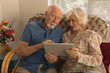 © WavebreakMediaMicro - Senior couple using digital tablet in living room