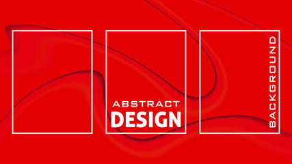 Poster - Simple design with black wavy curves on red background. Minimal graphics
