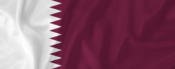 Wall Mural - Qatar waving flag