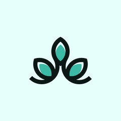 Wall Mural - Leaf Plant Naturally Simple Icon Logo Element Design Template	