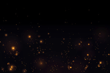 luxury gold bokeh on black background for decoration