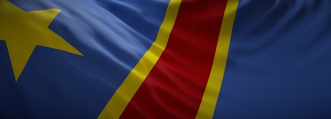 Wall Mural - Official flag of Democratic Republic of the Congo. Web Banner.