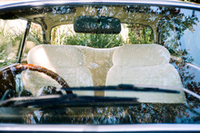 Front Windscreen And Interior Of A Classic Car