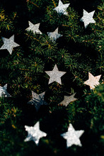 Christmas Tree With Silver Stars