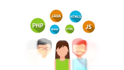 programmers team with set icons