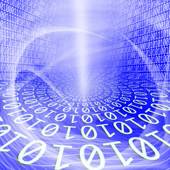 Wall Mural - technology concept of binary codes of one and zero in abstract lights