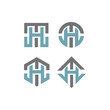 © ZHR_Design - TH/HT monogram initial logo icon vector pack bundle
