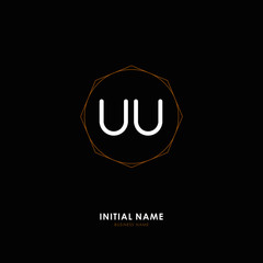U UU Initial logo letter with minimalist concept. Vector with scandinavian style logo.