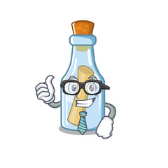 Canvas Print - Businessman message in bottle on the cartoon