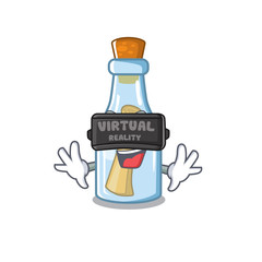 Poster - Virtual reality message in bottle on a character