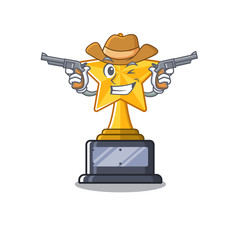 Canvas Print - Cowboy cartoon star trophy in character drawer