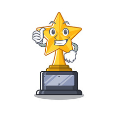 Wall Mural - Thumbs up star trophy with the character shape