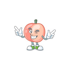 Wall Mural - Wink peach character mascot for cute emoticon