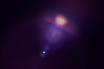 Wall Mural - blur lens flare. dark purple abstract background. defocused light dots reflection effect.