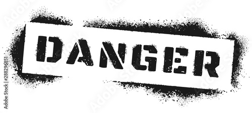 Cuadros en Lienzo Danger sign stencil graffiti