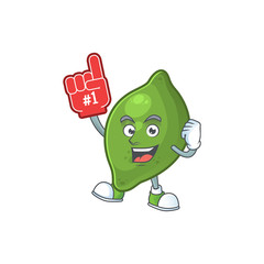 Poster - Foam finger fresh lime cartoon character for cuisine