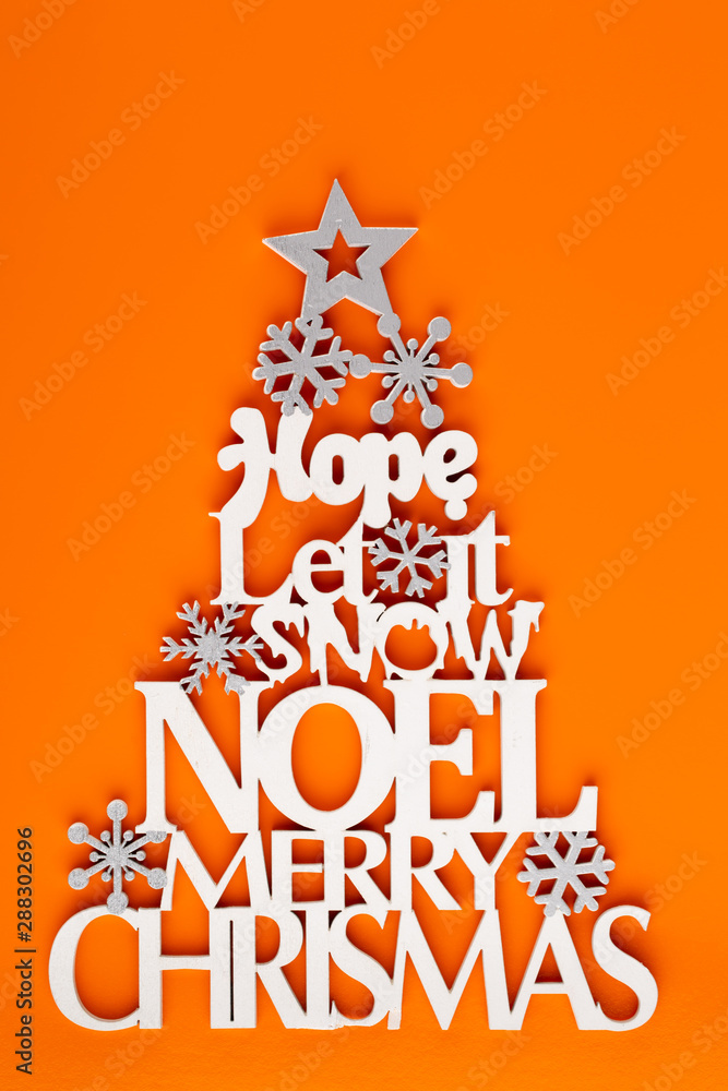 Aluminium Prints Christmas Tree Noel Wish Spruce Of The Letters