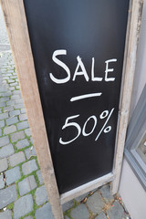 discount sign blackboard