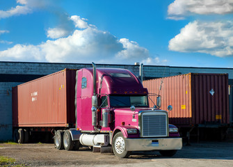 Wall Mural - Container Trucks in Dock