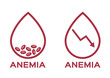 anemia vector . low red blood cell icon