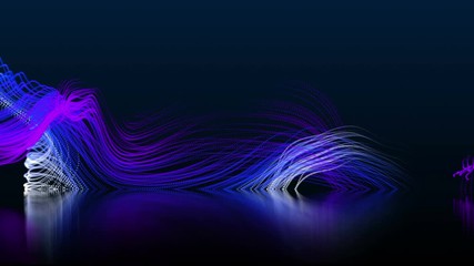 Wall Mural - abstract fractal particles curve motion background. uhd 4k seamless loop animation video.