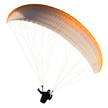 Beautiful Paraglider In Flight. Isolated