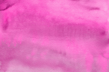 Poster - Pink watercolor texture with abstract washes and brush strokes on the white paper background. Chaotic abstract organic design.