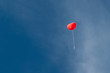 © Mitch Shark - red heart shaped balloon in front of blue sky with clouds