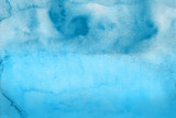 Fototapeta  - Colorful blue watercolor winter paper textures on white background. Chaotic abstract organic design.	