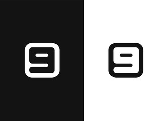Wall Mural - number 9 logo icon in square rounded shape
