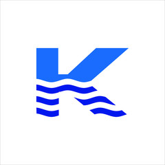 Canvas Print - Letter K Logo. Water Symbol. Sea Icon Vector Eps 10. 