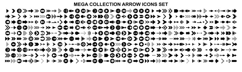 Set of vector arrows. Arrows Black vector on white background. Arrow vector icon. Arrow icon. Arrows Collection 