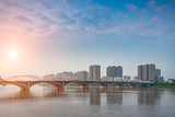 Fototapeta  - Three Bridges of the Min River, Leshan City, Sichuan Province, China