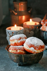 Sticker - Fat Thursday celebration - traditional donuts filled with marmalade.