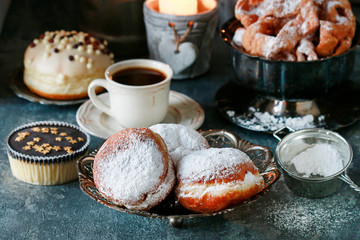 Sticker - Fat Thursday celebration - traditional donuts filled with marmalade.