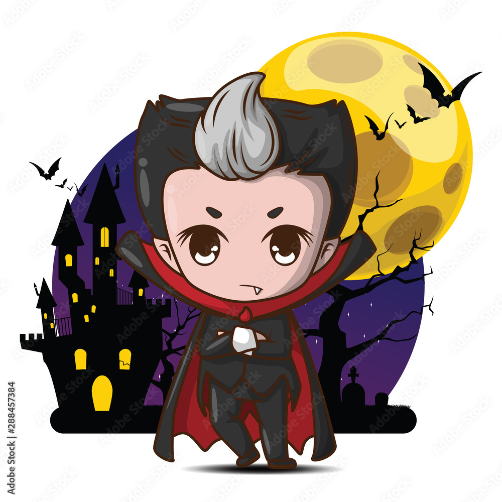Cute Dracula Cartoon Character In Full Moon Background Wall Mural Wallpaper Murals Arrat Cute Dracula Cartoon Character In Full Moon Background Wall Mural Wallpaper Murals Arrat