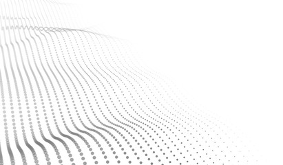 Wall Mural - big data. vector abstract futuristic digital landscape with particles dots and stars on horizon. com